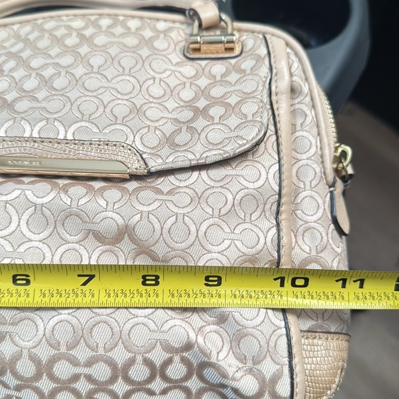 Coach Cream Satchel with Monogram Design - Picture 8 of 10